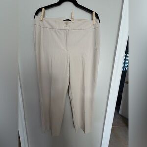 Talbots Cream Straight-Leg Dress Trousers